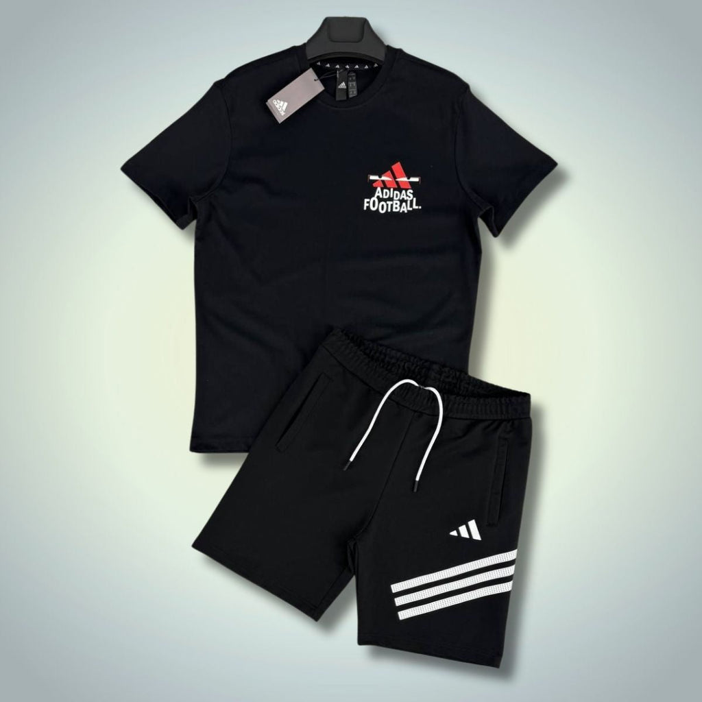Adidas мъжки спортен екип с къси панталонки, Football, черен. Premium качество