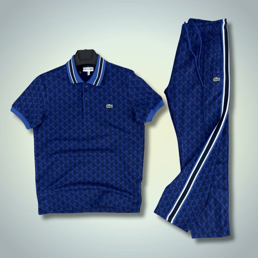 Lacoste мъжки летен спортен екип, Jacquard поло, тъмносин. Premium качество