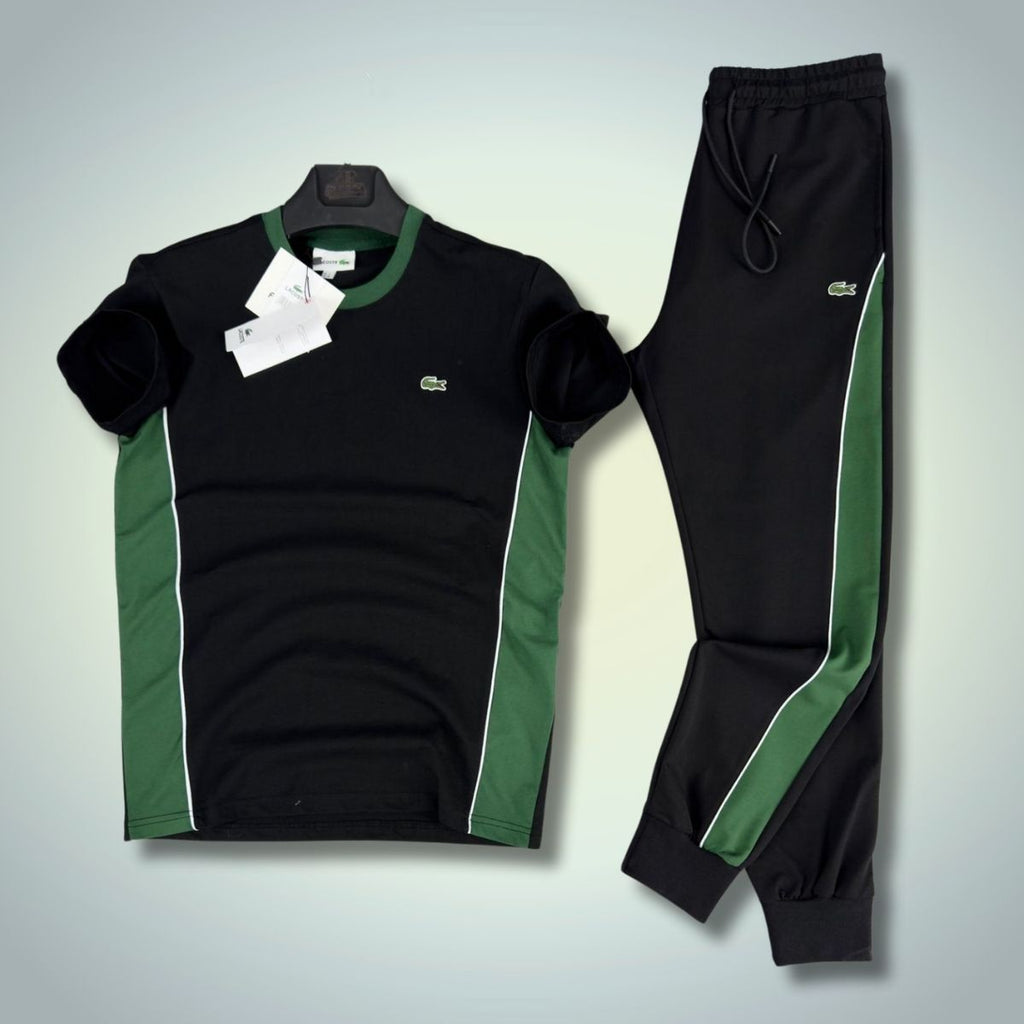 Lacoste мъжки летен спортен екип, черен - зелен. Premium качество