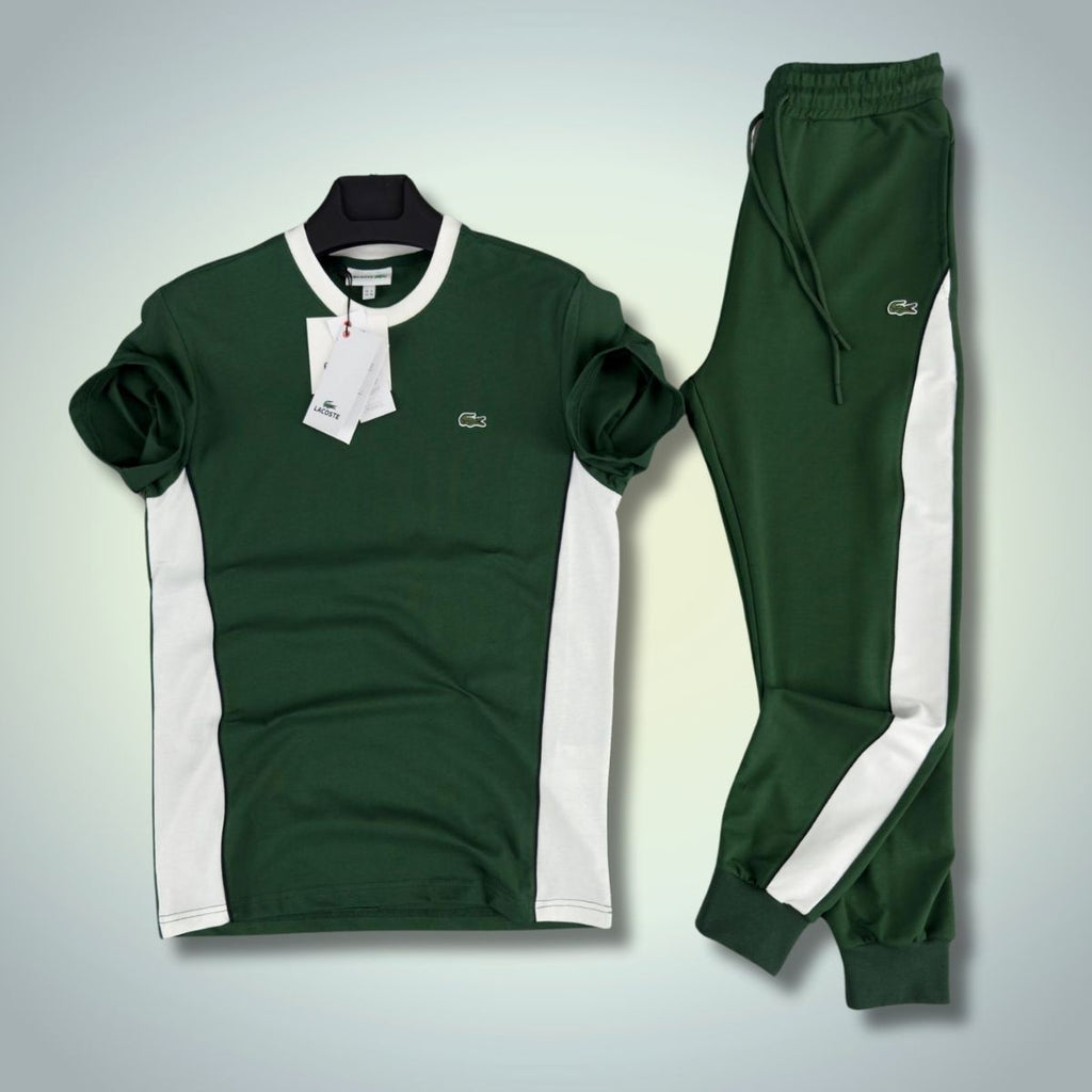 Lacoste мъжки летен спортен екип, зелен - бял. Premium качество
