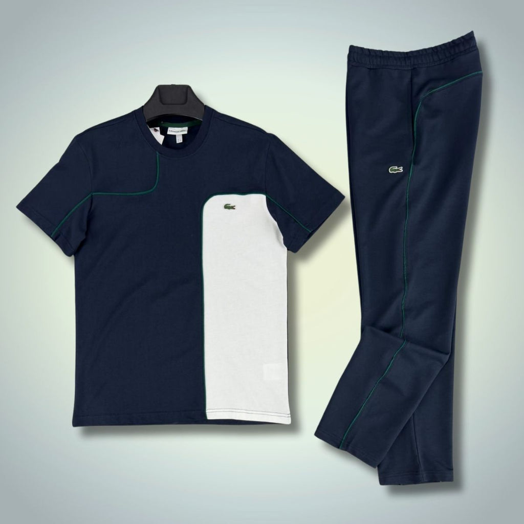 Lacoste мъжки летен спортен екип, син - бял. Premium качество