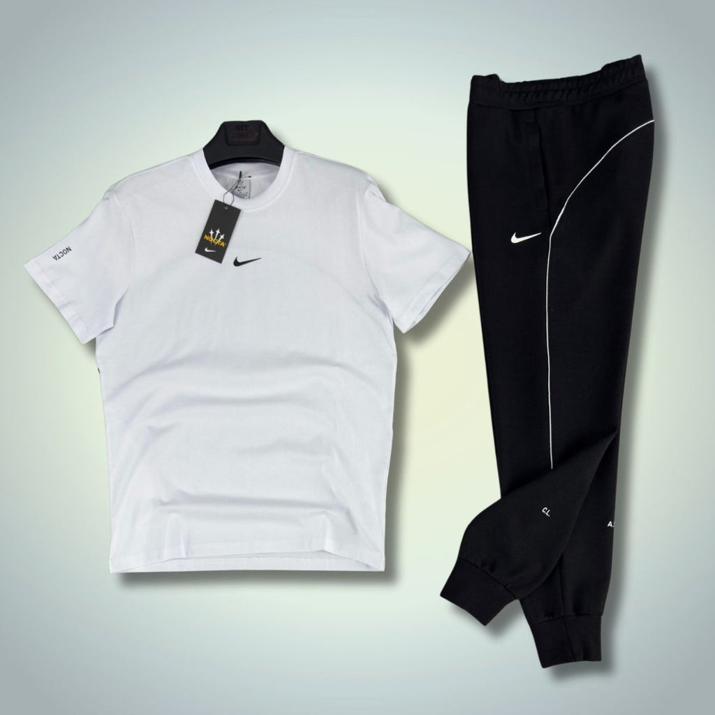 Nike Nocta мъжки летен спортен екип, бял - черен. Premium качество