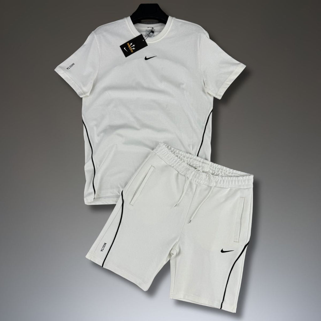 Nike Nocta мъжки спортен екип с къси панталонки, бял. Premium качество