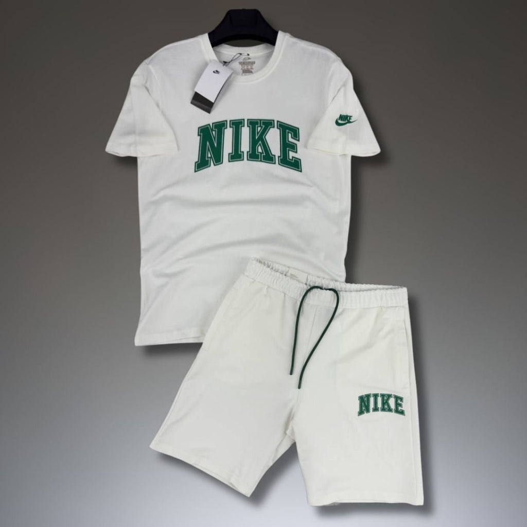 Nike College мъжки спортен екип с къси панталонки, бял. Premium качество