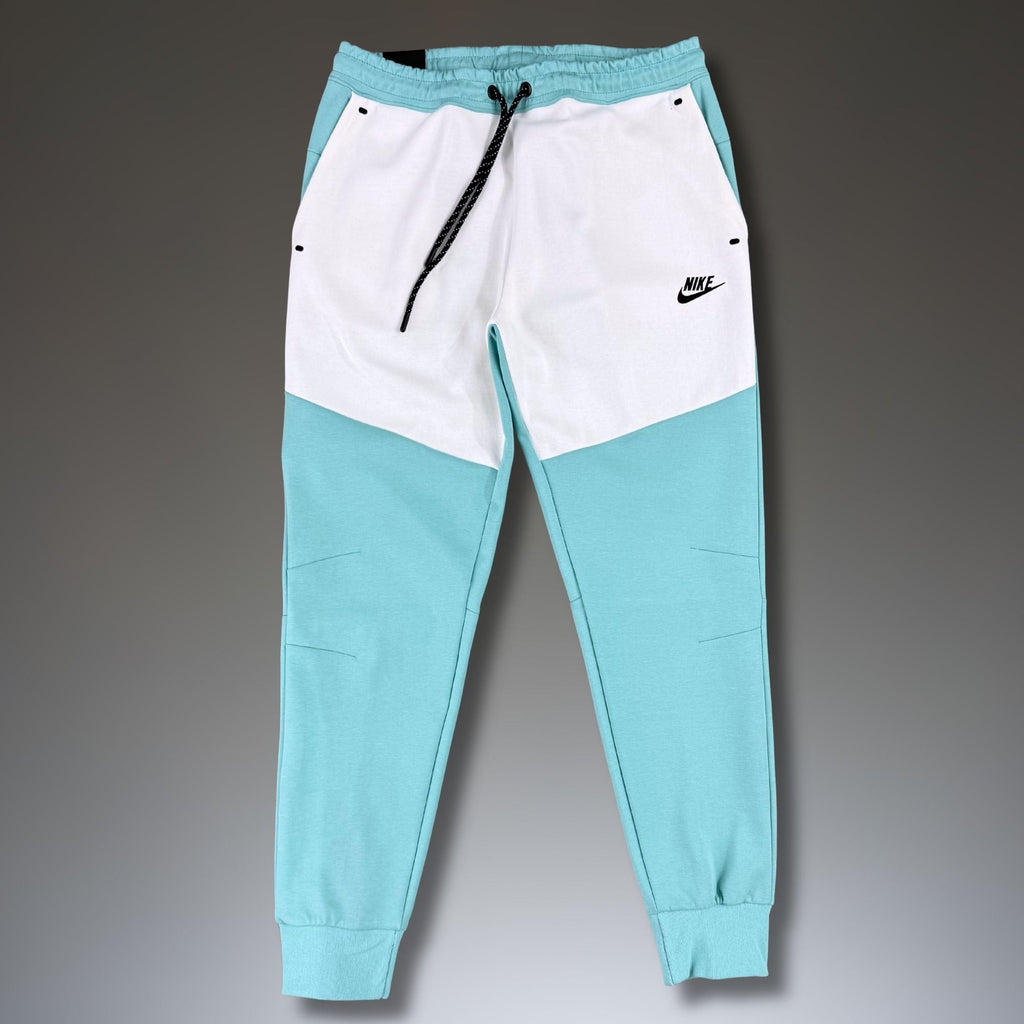 Nike Tech Fleece мъжко спортно бяло-тюркоазено долнище. Premium качество