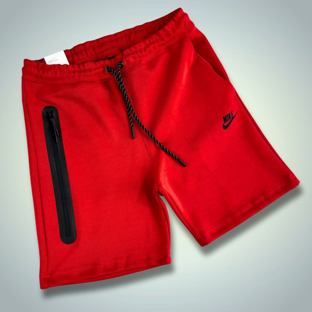 Nike Tech Fleece мъжки спортни къси панаталонки, червени. Модел 2024. Premium качество