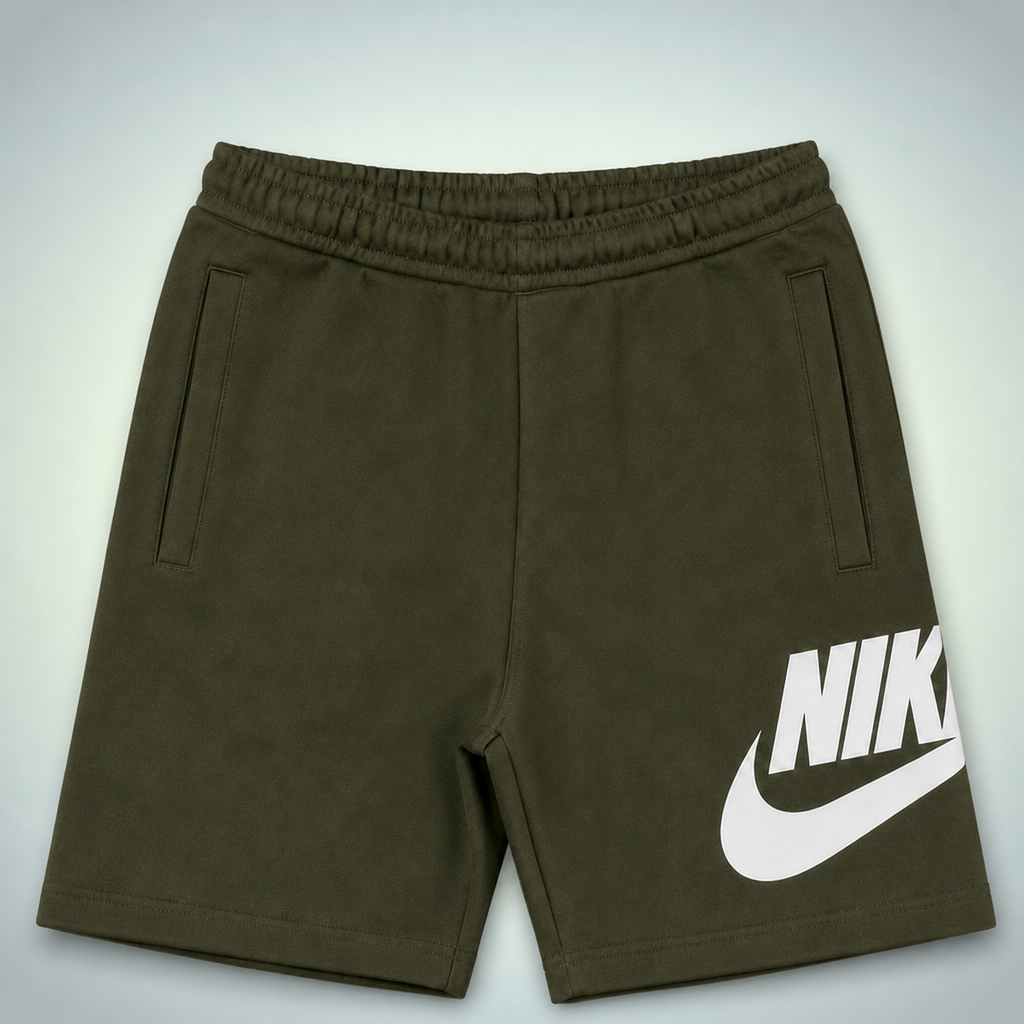 Nike Club Alumni мъжки спортни къси панталонки, тъмнозелен с Jacquard Monogram мотив. Premium качество