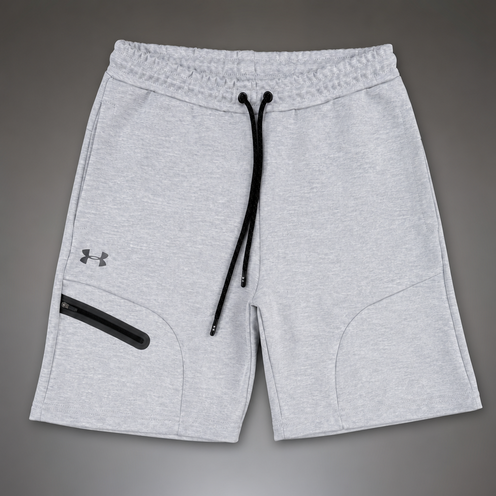 Under Armour Fleece мъжки спортни къси панталонки, класическо сиво. Premium качество