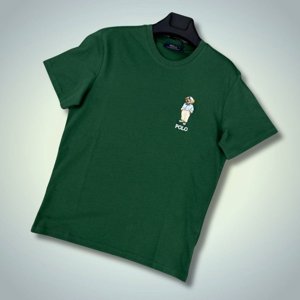 Мъжка тъмнозелена тениска Ralph Lauren, малък принт. Premium качество