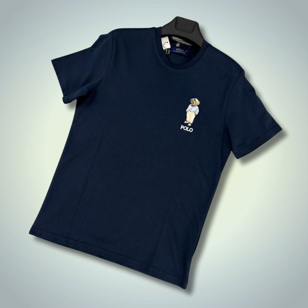 Мъжка тъмносиня тениска Ralph Lauren, малък принт. Premium качество