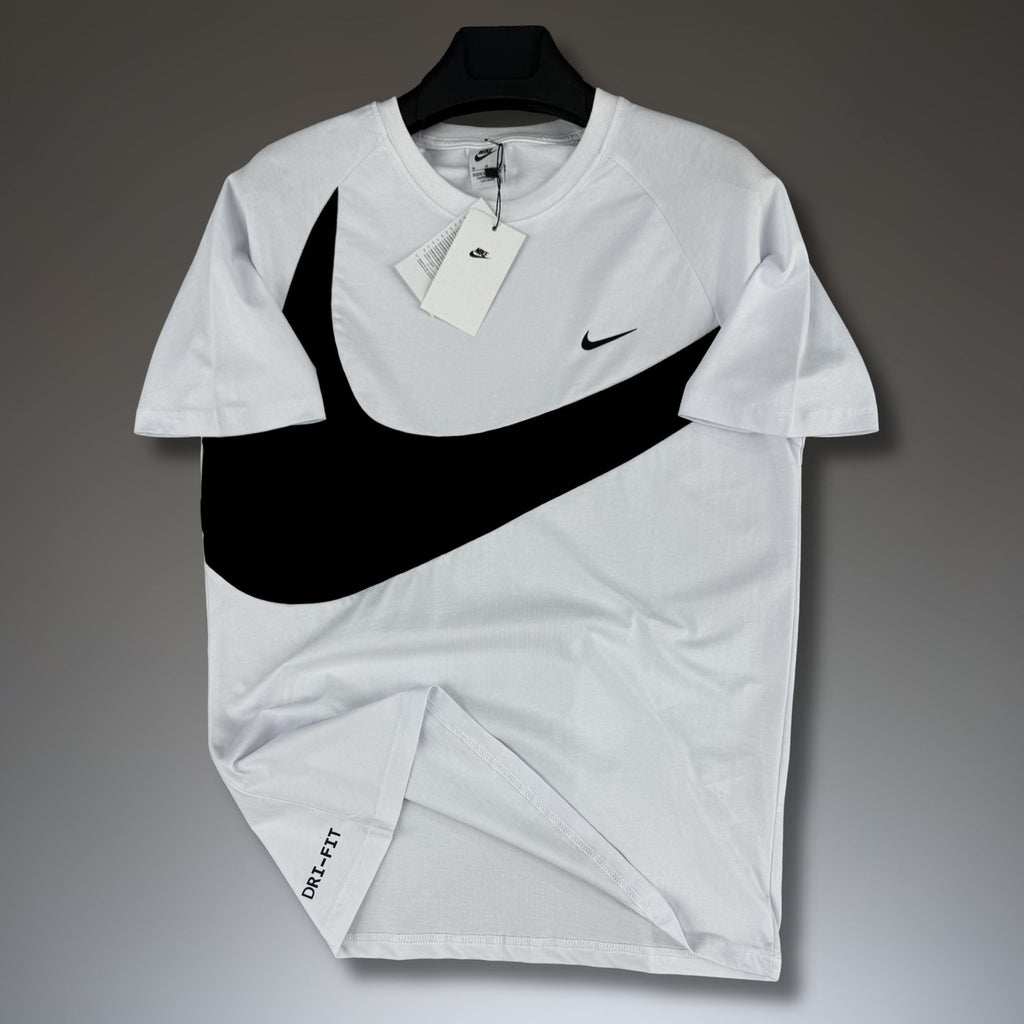 Мъжка бяла тениска Nike, голямо лого. Premium качество