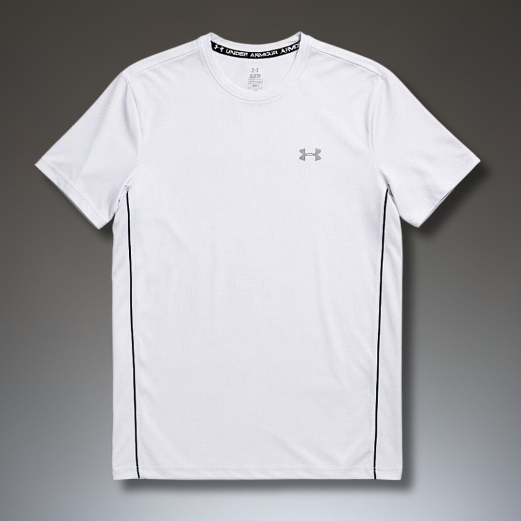 Мъжка бяла тениска Under Armour, голямо лого на гърба. Premium качество