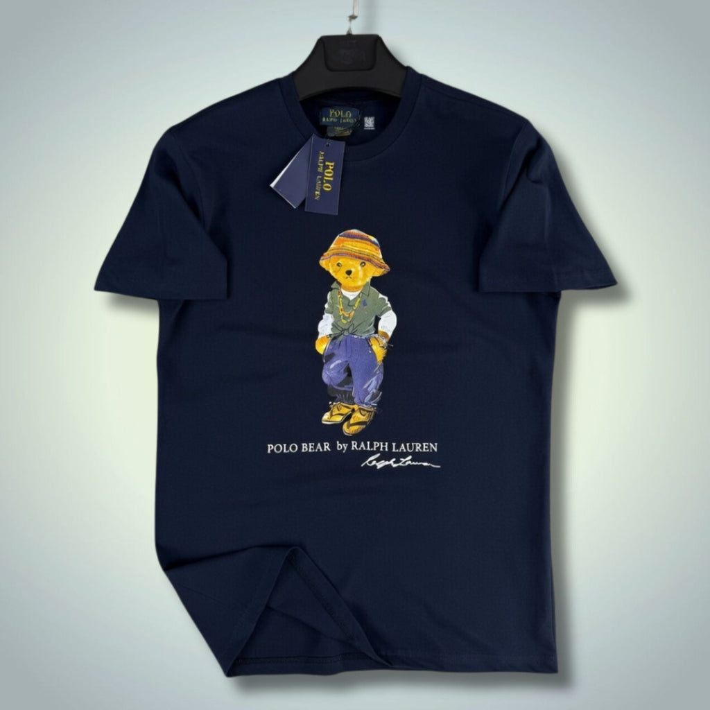 Мъжка тъмносиня тениска Ralph Lauren, принт мече. Premium качество