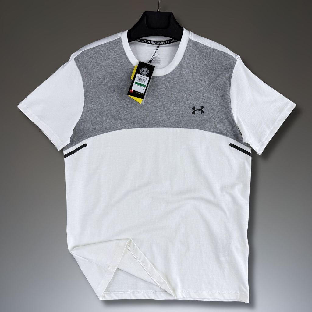 Мъжка бяло-класическо сива тениска Under Armour. Premium качество