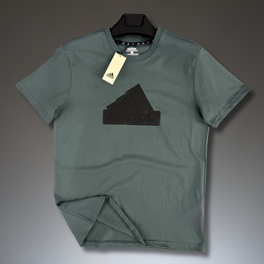 Мъжка градинско зелена тениска Adidas, голямо лого. Premium качество