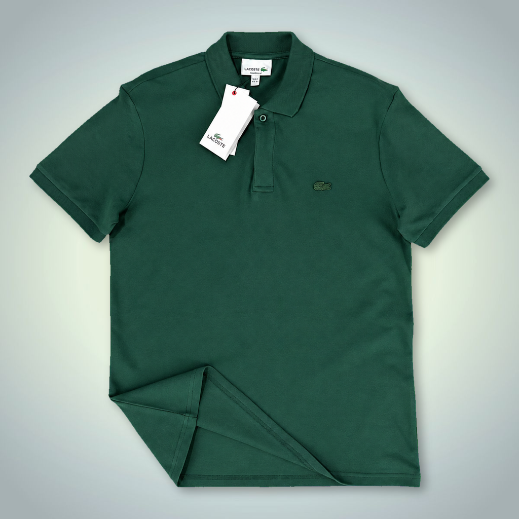 Мъжка зелена поло тениска Lacoste, с лого в тон. Premium качество