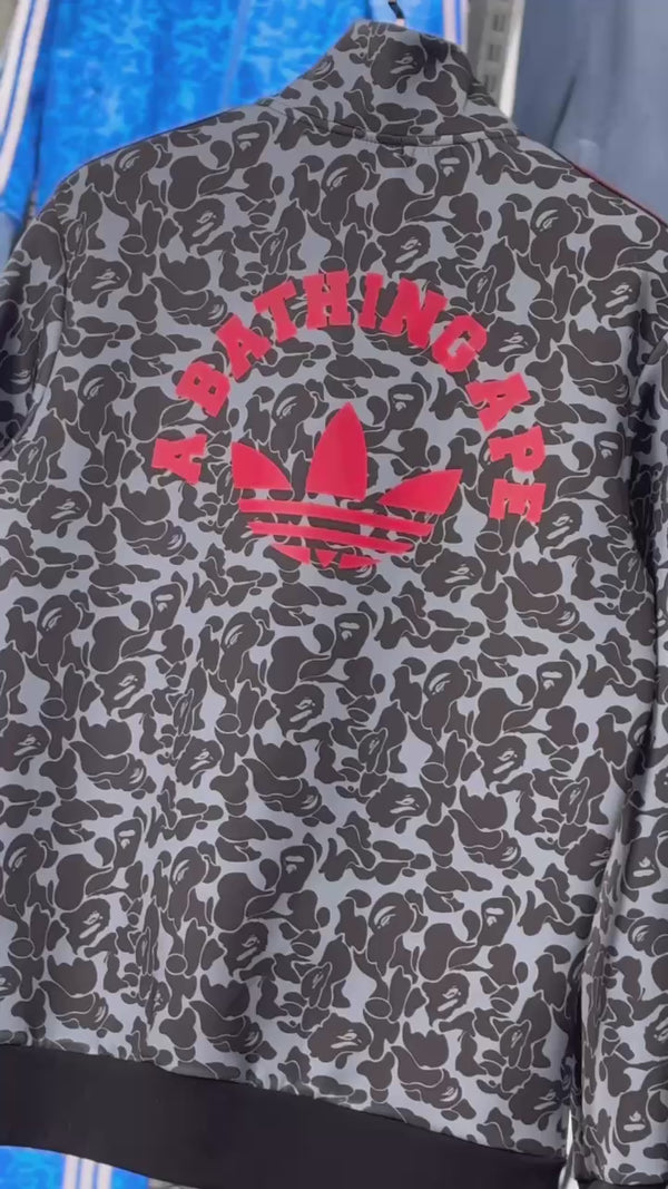 Adidas x A Bathing Ape мъжки спортен екип, син - червен. Premium качество