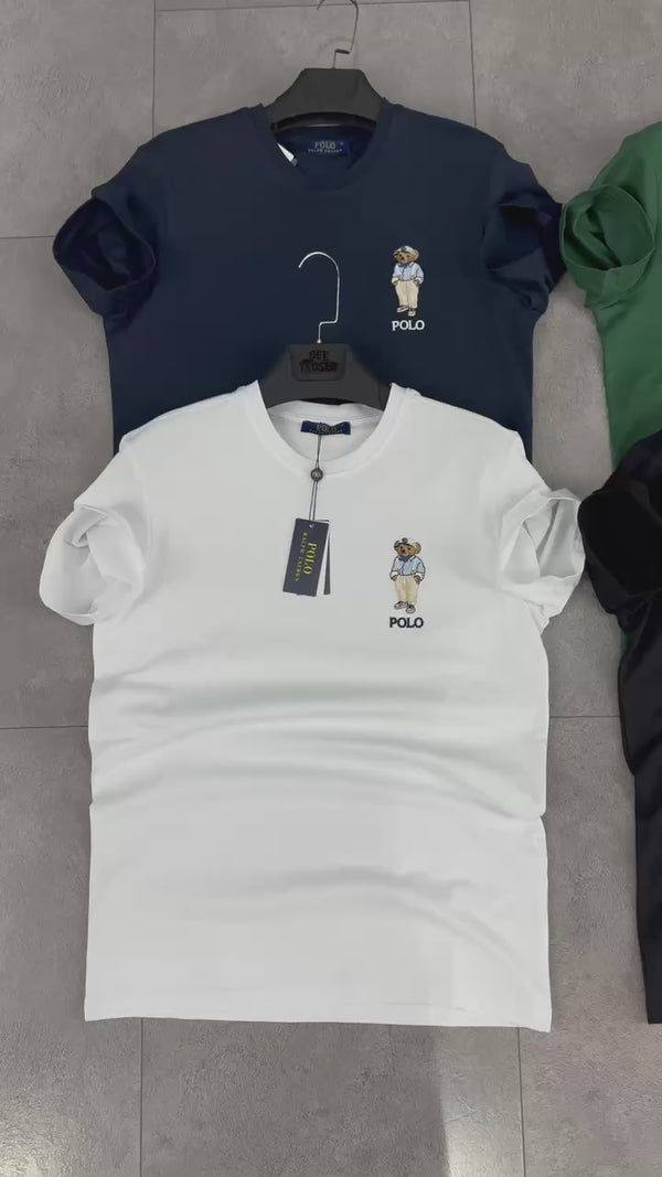 Мъжка тъмносиня тениска Ralph Lauren, малък принт. Premium качество