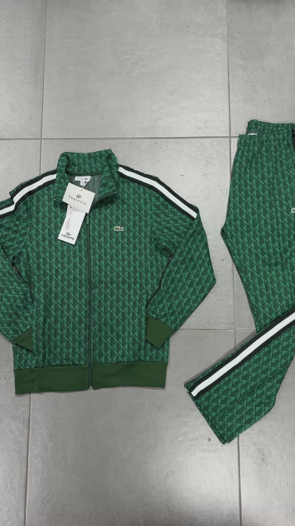 Lacoste мъжки спортен екип, Jacquard Monogram, тъмнозелен. Premium качество
