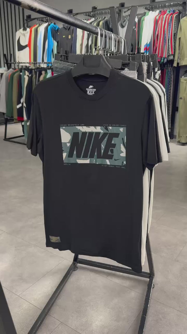 Nike мъжки спортен екип с къси панталонки, камофлажен принт, черен - сив. Premium качество